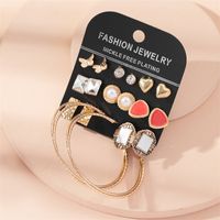 Fashion Geometric Alloy Plating Artificial Pearls Women's Earrings 1 Set main image 4
