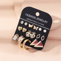 Fashion Geometric Alloy Plating Artificial Pearls Women's Earrings 1 Set sku image 13