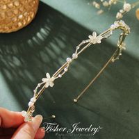 Mode Blume Legierung Inlay Künstliche Perlen Strasssteine Haarband 1 Stück main image 5