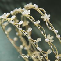 Mode Blume Legierung Inlay Künstliche Perlen Strasssteine Haarband 1 Stück main image 4