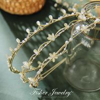 Mode Blume Legierung Inlay Künstliche Perlen Strasssteine Haarband 1 Stück main image 1