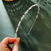 Mode Blume Legierung Inlay Künstliche Perlen Strasssteine Haarband 1 Stück sku image 2