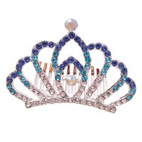 Moda Corona Aleación Embutido Diamantes De Imitación Peines Para El Cabello 1 Pieza main image 5