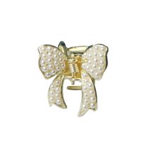 Fashion Flower Bow Knot Alloy Plating Inlay Rhinestones Pearl Hair Claws 1 Piece main image 3