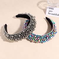 Fashion Solid Color Imitation Pearl Inlay Pearl Hair Band 1 Piece main image 4