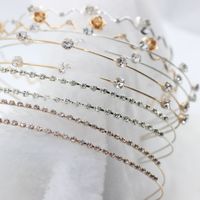Moda Flor Metal Embutido Perlas Artificiales Diamante Artificial Banda Para El Cabello 1 Pieza main image 1
