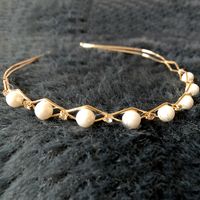Mode Blume Metall Inlay Künstliche Perlen Künstlicher Diamant Haarband 1 Stück sku image 28