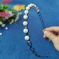 Mode Blume Metall Inlay Künstliche Perlen Künstlicher Diamant Haarband 1 Stück sku image 30