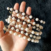 Fashion Flower Metal Inlay Artificial Pearls Artificial Diamond Hair Band 1 Piece main image 4