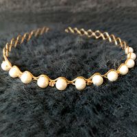 Mode Blume Metall Inlay Künstliche Perlen Künstlicher Diamant Haarband 1 Stück sku image 44