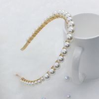 Mode Fleur Métal Incruster Perles Artificielles Diamant Artificiel Bande De Cheveux 1 Pièce sku image 150