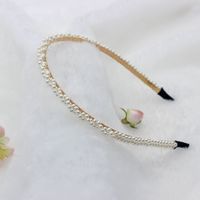 Mode Blume Metall Inlay Künstliche Perlen Künstlicher Diamant Haarband 1 Stück sku image 66