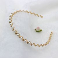 Mode Blume Metall Inlay Künstliche Perlen Künstlicher Diamant Haarband 1 Stück sku image 61