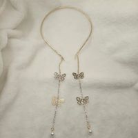 Fashion Flower Metal Inlay Artificial Pearls Artificial Diamond Hair Band 1 Piece sku image 151
