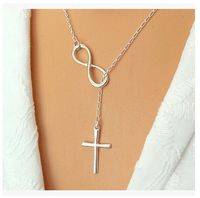 Simple Style Cross Alloy Plating Women's Necklace 1 Piece sku image 1
