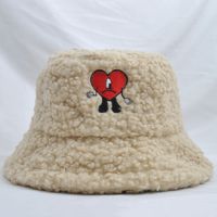 Women's Fashion Heart Shape Embroidery Wide Eaves Bucket Hat sku image 3