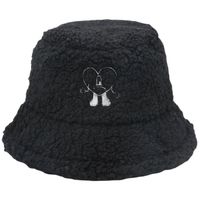 Women's Fashion Heart Shape Embroidery Wide Eaves Bucket Hat sku image 7
