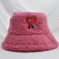 Women's Fashion Heart Shape Embroidery Wide Eaves Bucket Hat sku image 6