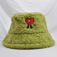 Women's Fashion Heart Shape Embroidery Wide Eaves Bucket Hat sku image 5