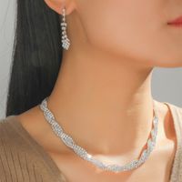 Women's Fashion Twisted Diamond Necklace And Earring Set main image 11