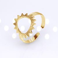 Retro Round Titanium Steel Plating Open Ring 1 Piece sku image 35