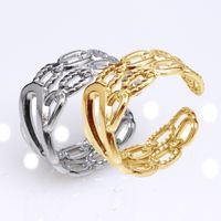 Retro Round Titanium Steel Plating Open Ring 1 Piece main image 3