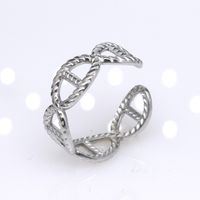 Retro Round Titanium Steel Plating Open Ring 1 Piece sku image 4