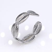 Retro Round Titanium Steel Plating Open Ring 1 Piece sku image 1