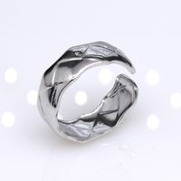 Retro Round Titanium Steel Plating Open Ring 1 Piece sku image 13