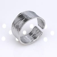 Retro Round Titanium Steel Plating Open Ring 1 Piece sku image 3