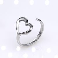 Retro Round Titanium Steel Plating Open Ring 1 Piece sku image 11