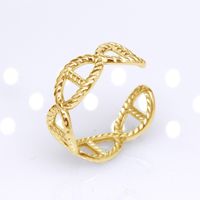 Retro Round Titanium Steel Plating Open Ring 1 Piece sku image 24