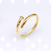 Retro Round Titanium Steel Plating Open Ring 1 Piece sku image 28