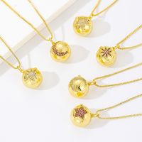 Elegant Star Moon Brass Gold Plated Zircon Pendant Necklace main image 1