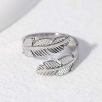 Casual Feather Stainless Steel Plating Open Ring 1 Piece sku image 1