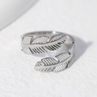 Casual Feather Stainless Steel Plating Open Ring 1 Piece main image 4