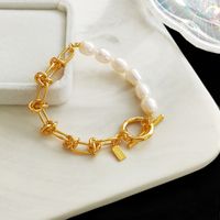 Fashion Geometric Copper Pearl Bracelets 1 Piece sku image 1