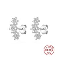 1 Pair Simple Style Cactus Moon Flower Plating Inlay Sterling Silver Zircon 18k Gold Plated Ear Studs sku image 11