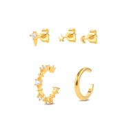 Simple Style Star Flower Snake Copper Irregular Tassel Inlay Rhinestones Earrings 1 Set sku image 37