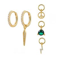 Simple Style Star Flower Snake Copper Irregular Tassel Inlay Rhinestones Earrings 1 Set sku image 26