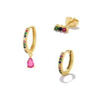 Simple Style Star Flower Snake Copper Irregular Tassel Inlay Rhinestones Earrings 1 Set sku image 22