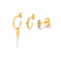 Simple Style Star Flower Snake Copper Irregular Tassel Inlay Rhinestones Earrings 1 Set sku image 17