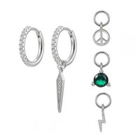 Simple Style Star Flower Snake Copper Irregular Tassel Inlay Rhinestones Earrings 1 Set sku image 27