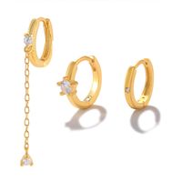 Simple Style Star Flower Snake Copper Irregular Tassel Inlay Rhinestones Earrings 1 Set sku image 20