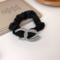 Korean Style Letter Cloth Chain Artificial Rhinestones Hair Tie 1 Piece sku image 2