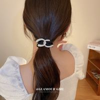 Korean Style Letter Cloth Chain Artificial Rhinestones Hair Tie 1 Piece main image 3