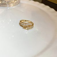 Fashion Heart Shape Flower Bow Knot Copper Zircon Open Ring In Bulk sku image 87
