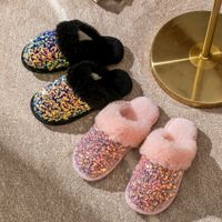 Women's Fashion Solid Color Sequins Round Toe Home Slippers main image 3