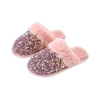 Women's Fashion Solid Color Sequins Round Toe Home Slippers main image 2
