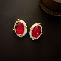 Vintage Style Heart Shape Alloy Plating Artificial Rhinestones Women's Earrings 1 Pair sku image 53